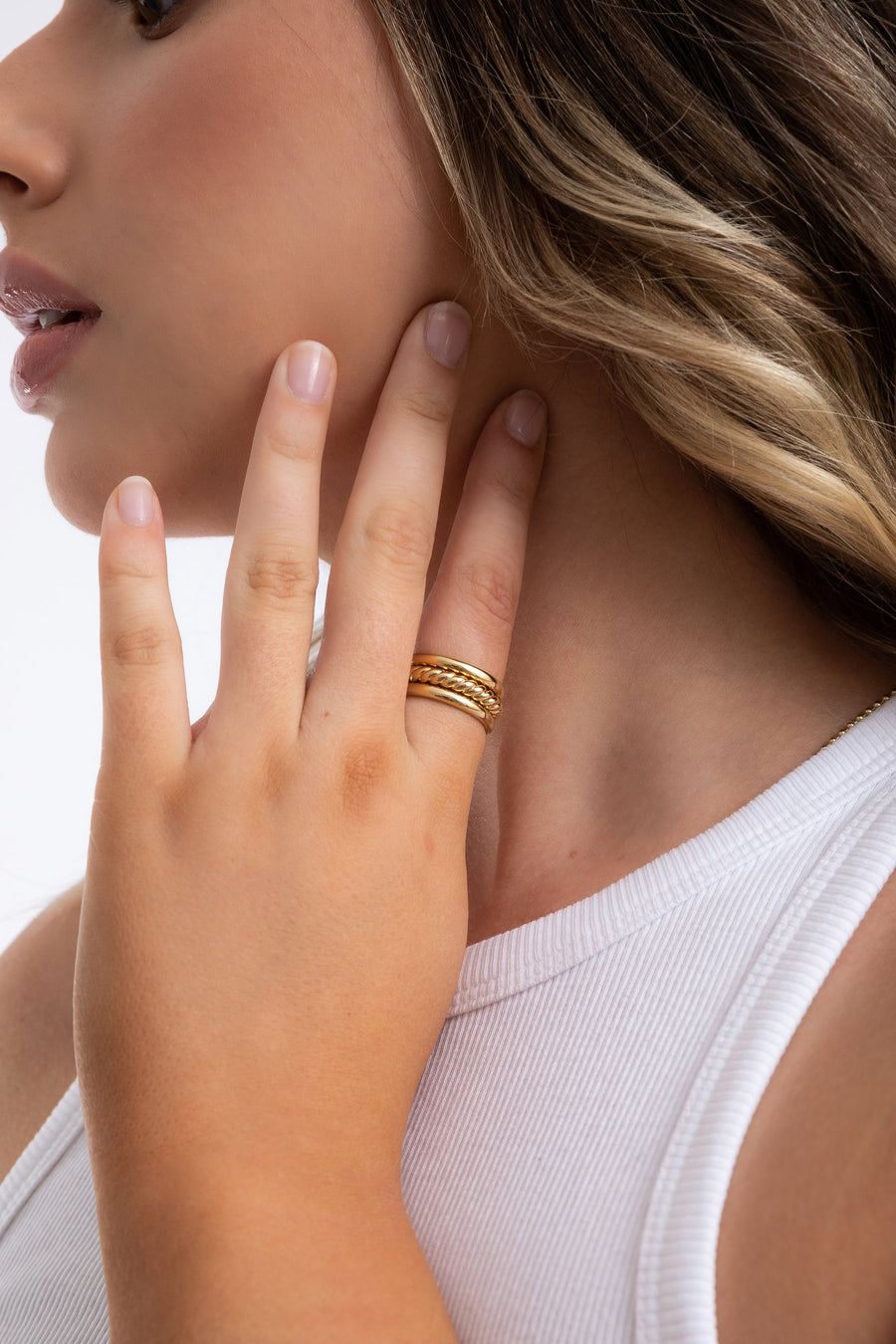 Colleen Stacking Rings - Size 8 – side view