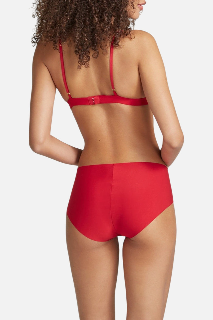 Commando Butter + Lace Triangle Bralette in Scarlet – side view
