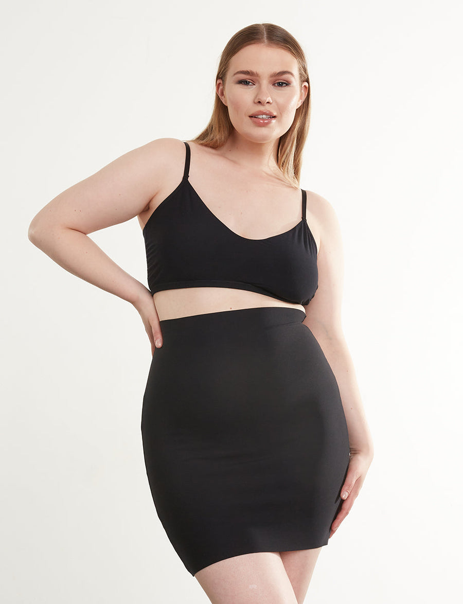 Commando Half Slip With Control Shorts in Black – back view