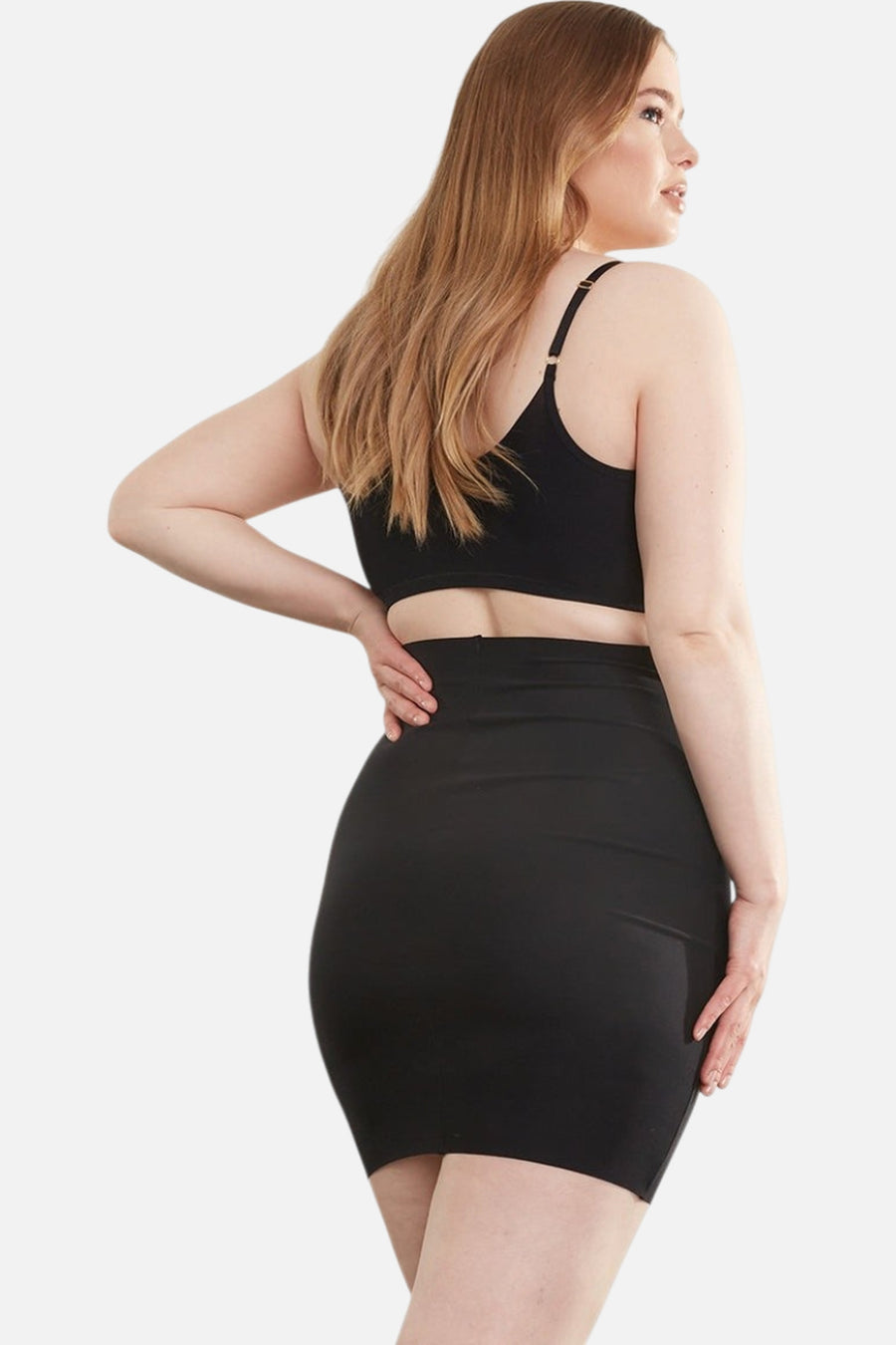 Commando Half Slip With Control Shorts in Black – side view