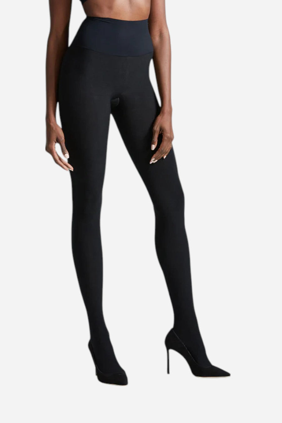 Commando The Eclipse Opaque Matte Tights in Black – front view