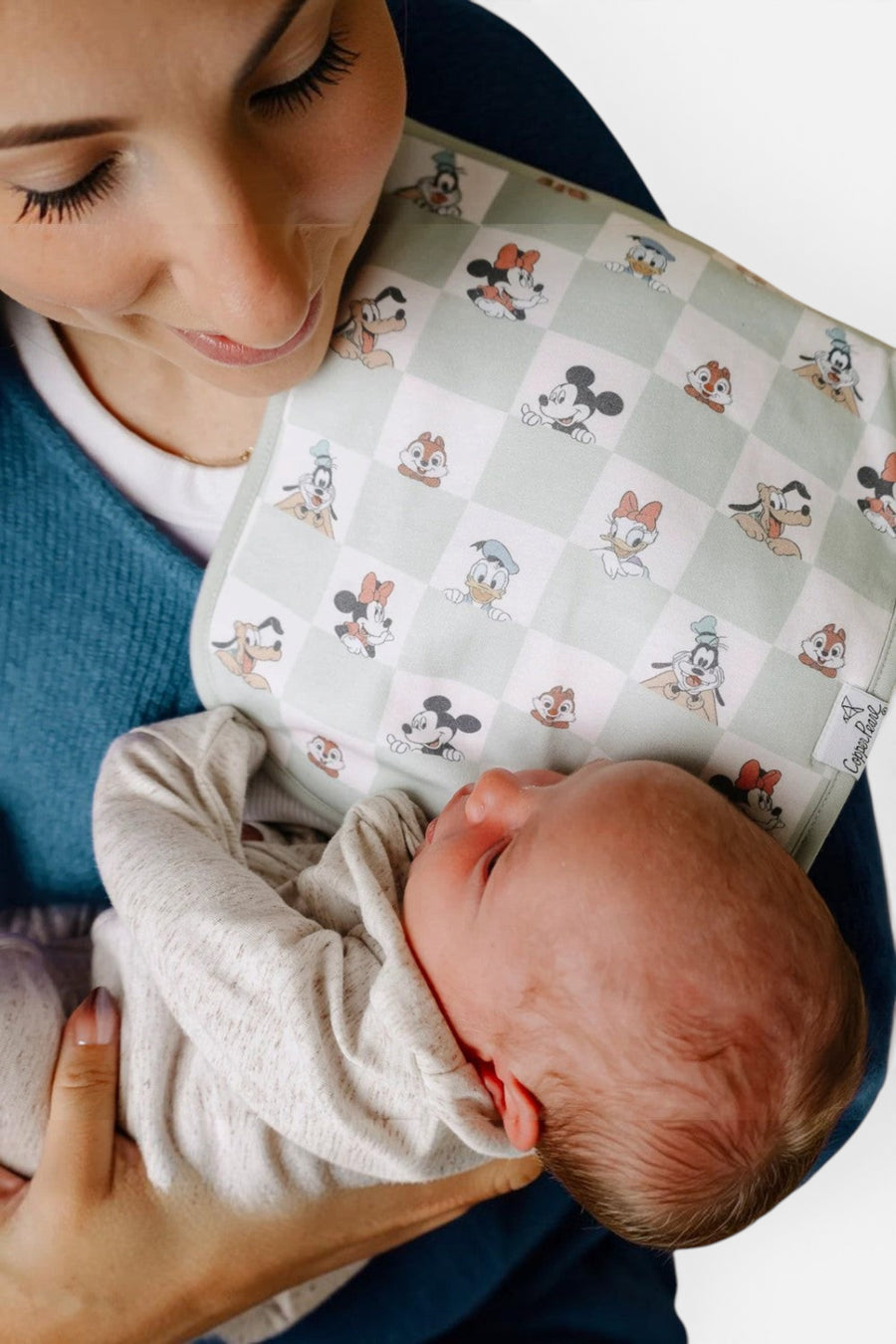 Copper Pearl Mickey Mouse Burp Cloths, Set of 3 – detail