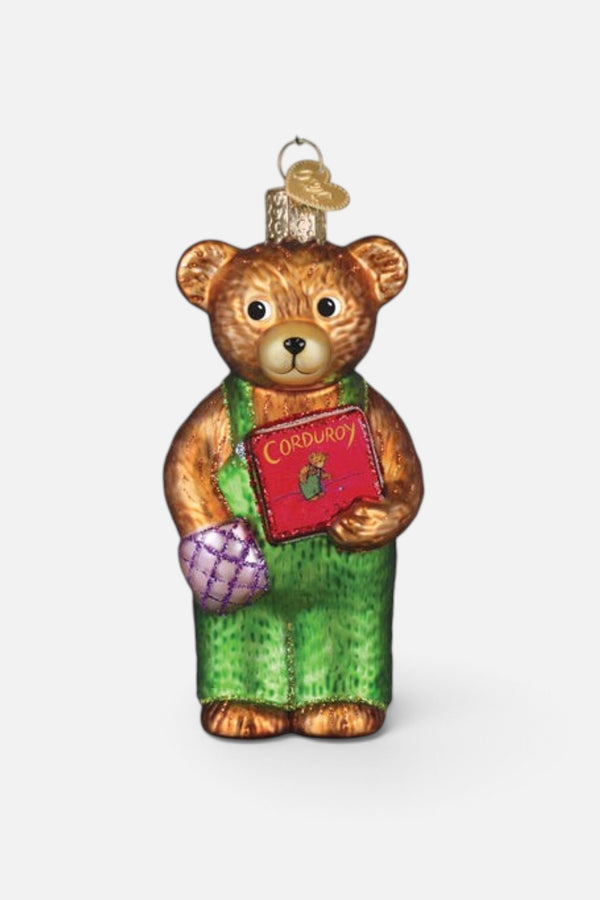 Corduroy Holding Book Ornament