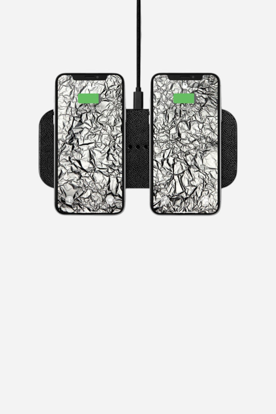 Courant Catch 2 Wireless Leather Charger in Black – back view