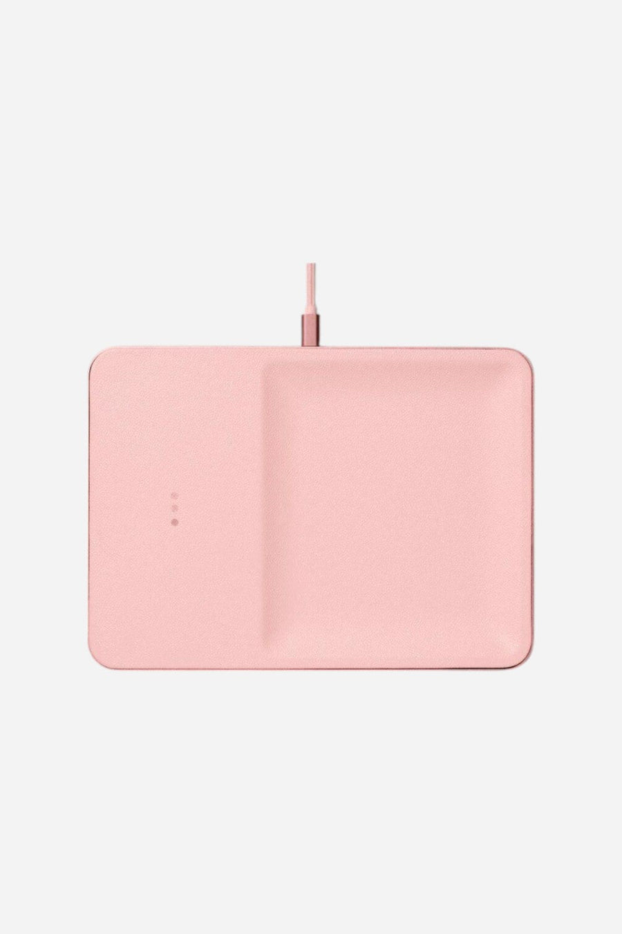 Courant Catch 3 Wireless Leather Charger in Dusty Rose – front view
