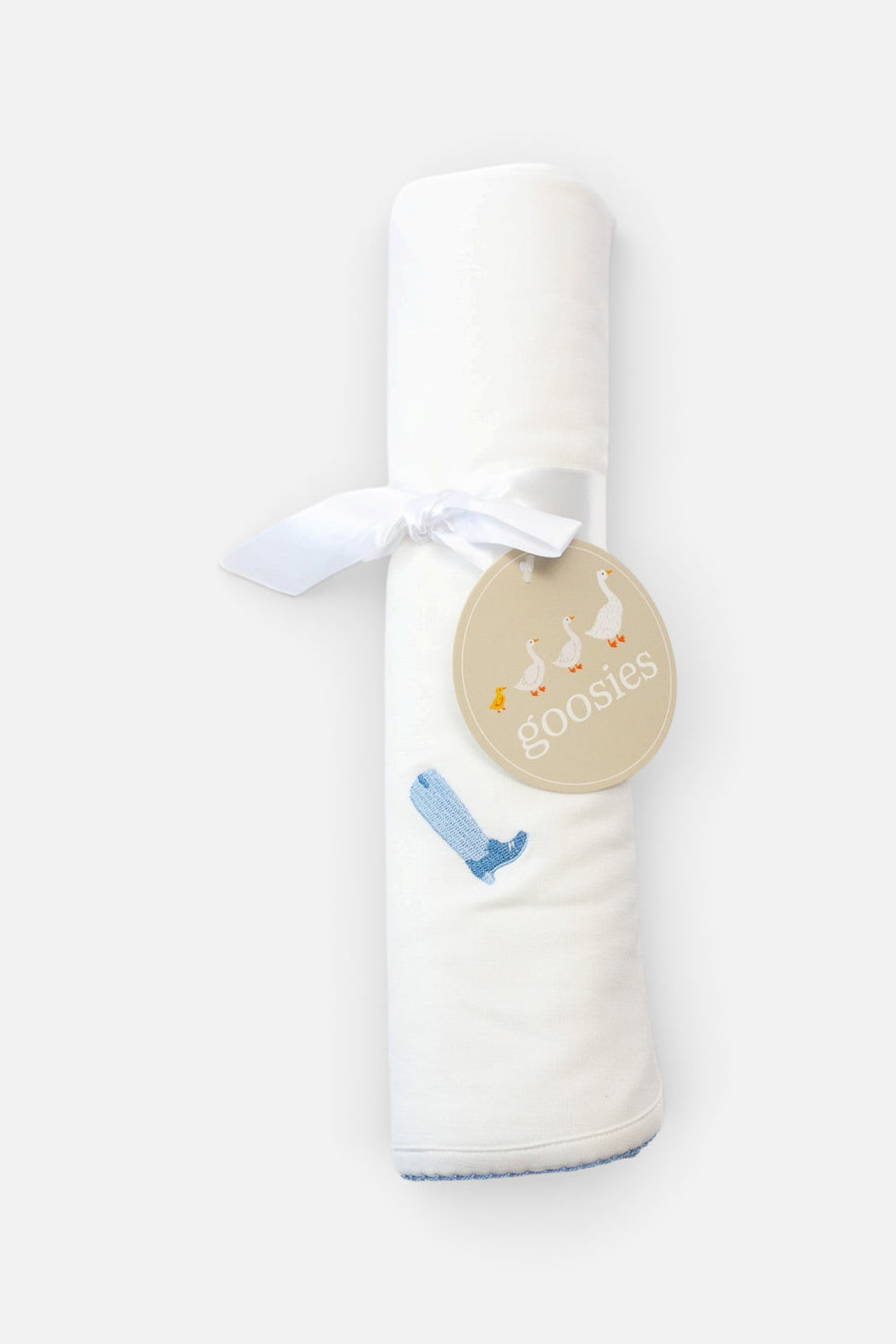 Cowboy Boot Embroidered Pip Blanket – back view