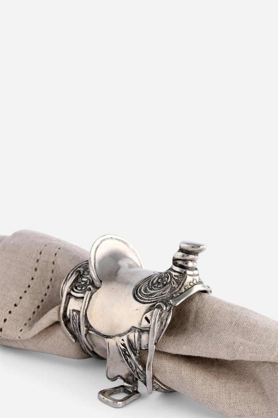 Cowboy Saddle Napkin Ring – back view