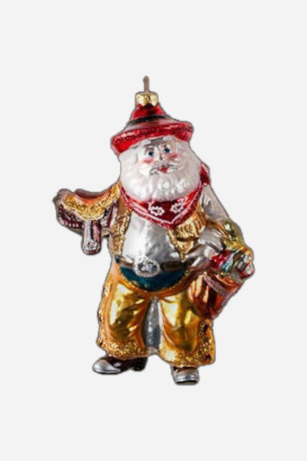 Cowboy Santa with Saddle Ornament
