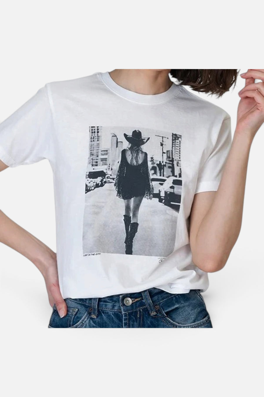 CPress Studio Lost In The City Mushie Tee in White – back view
