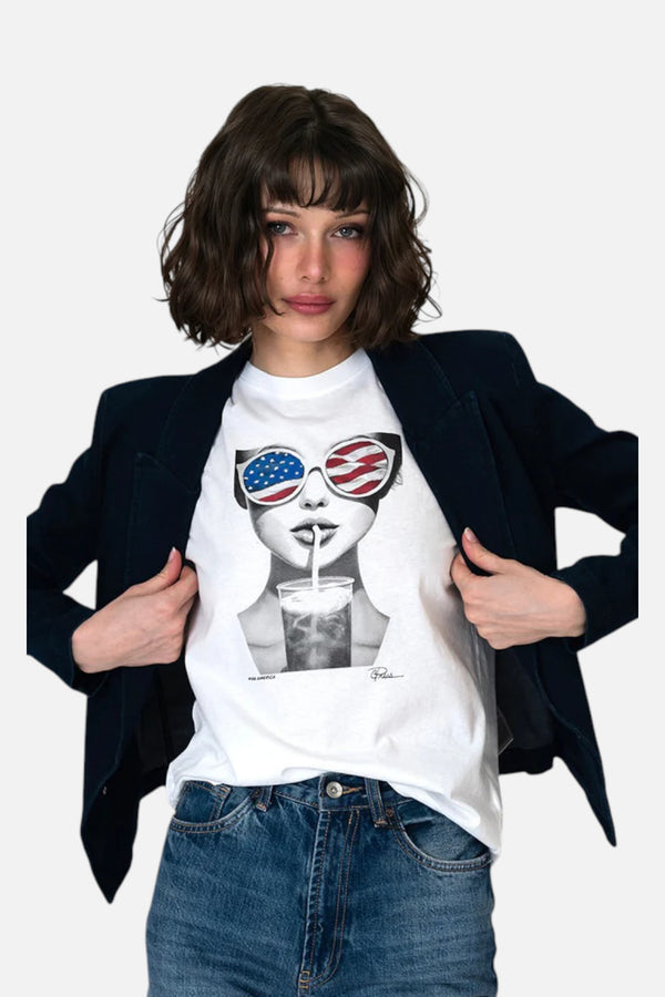 CPress Studio Miss America Mushie Tee in White