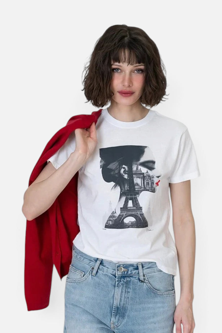 CPress Studio Paris Mushie Tee in White – side view