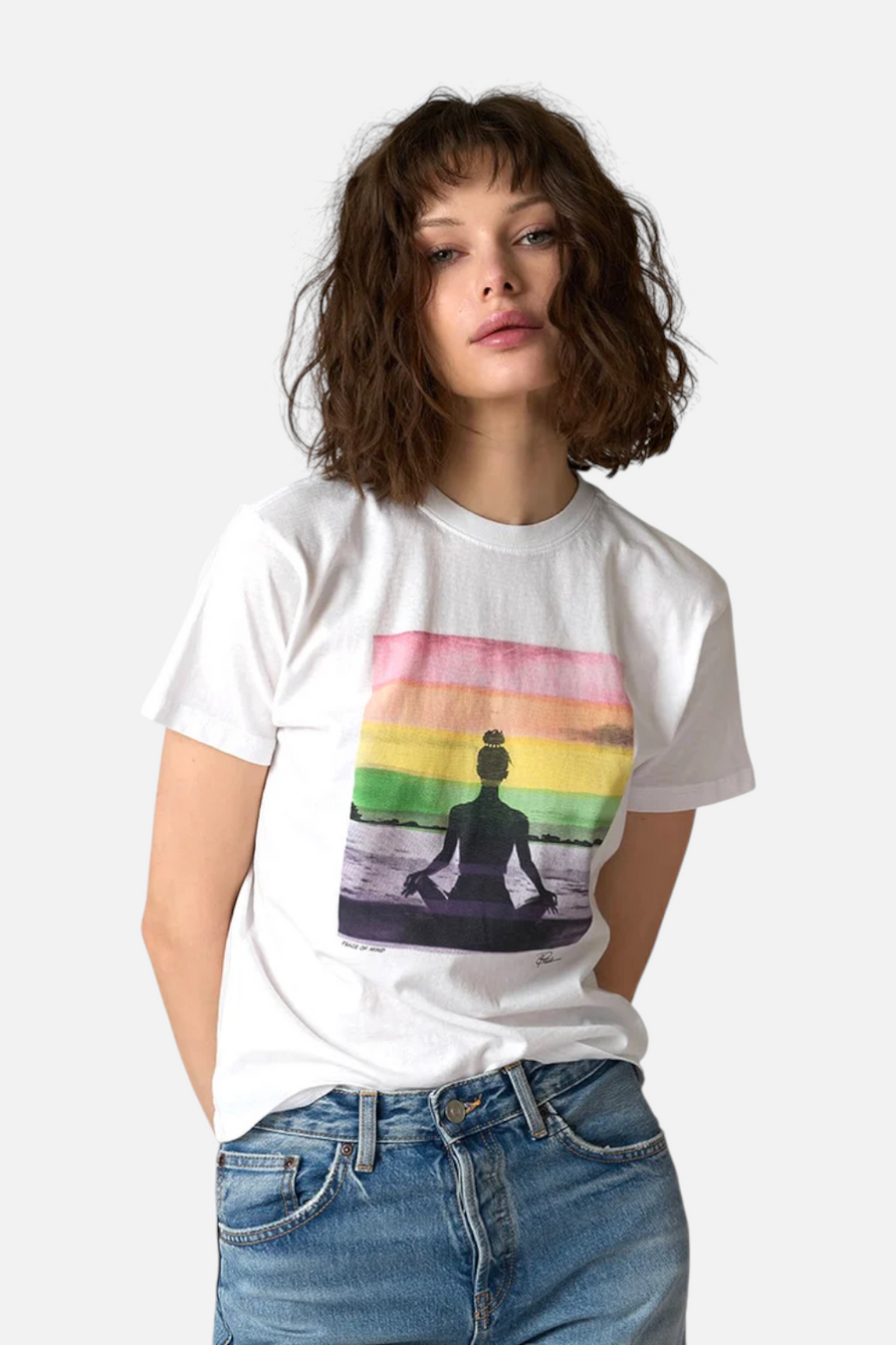 CPress Studio Peace Of Mind Mushie Tee Worn White Color – side view