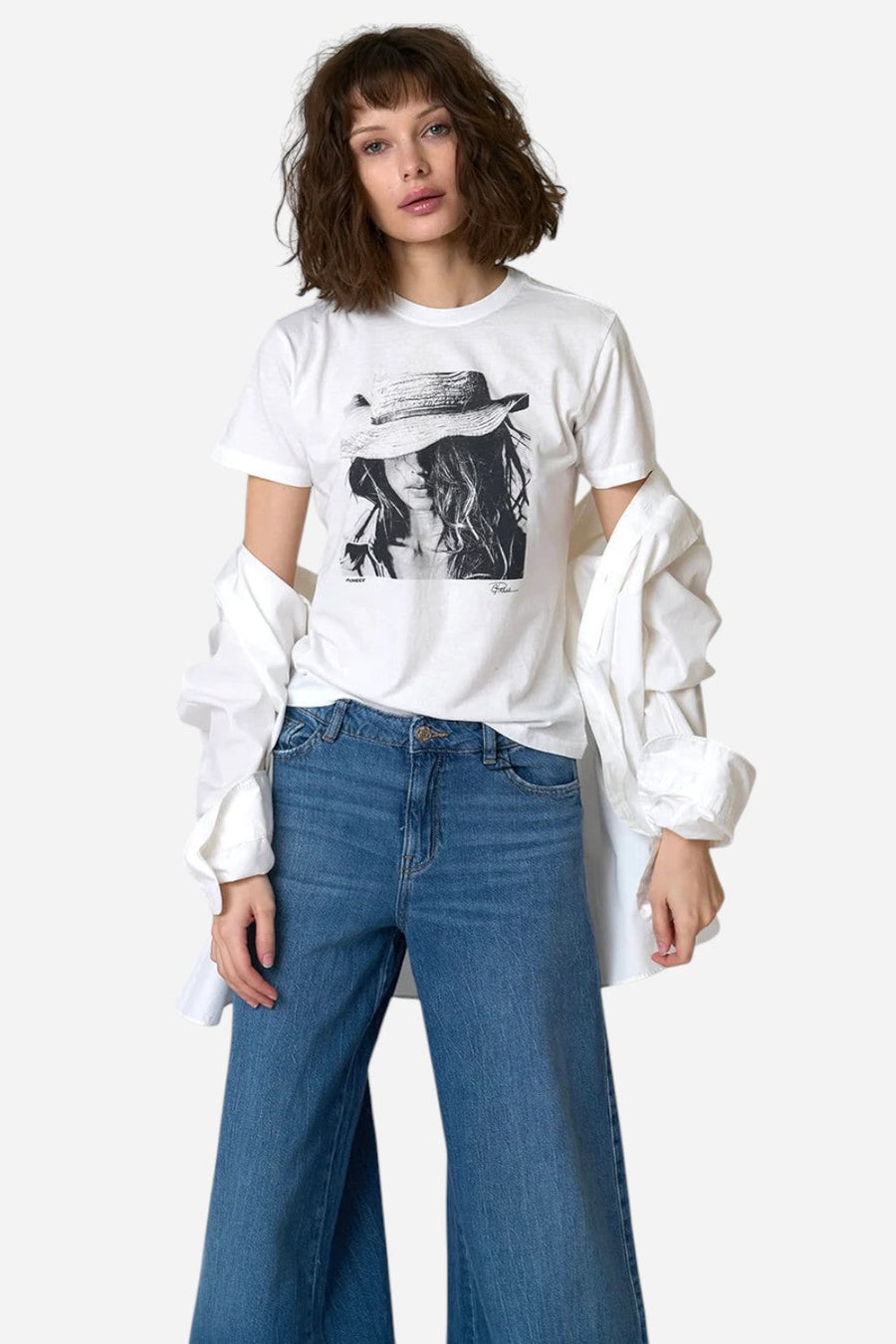 CPress Studio Pioneer Mushie Tee in Worn White – detail
