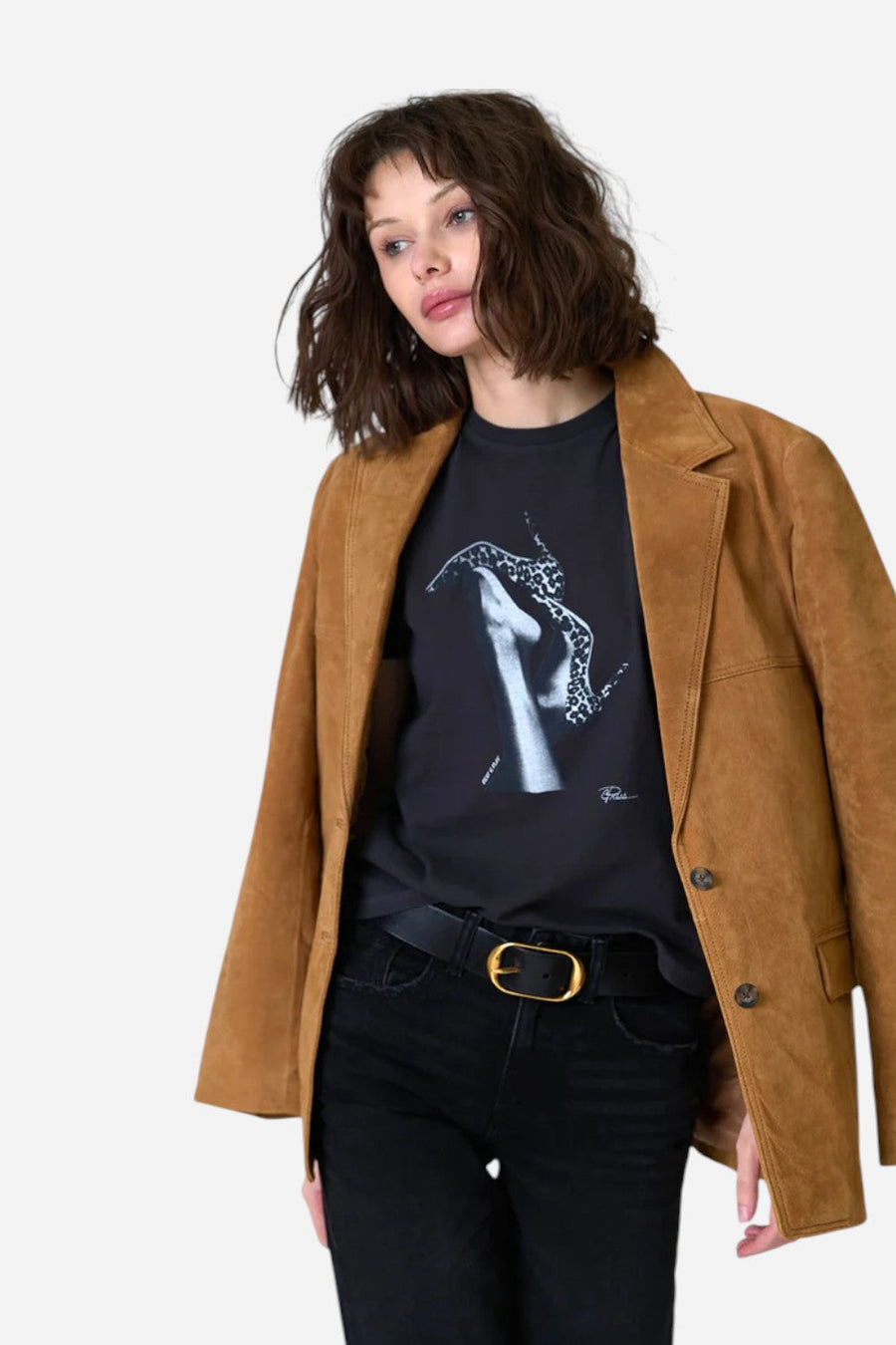 CPress Studio Rest & Play Mushie Tee in Worn Black – detail