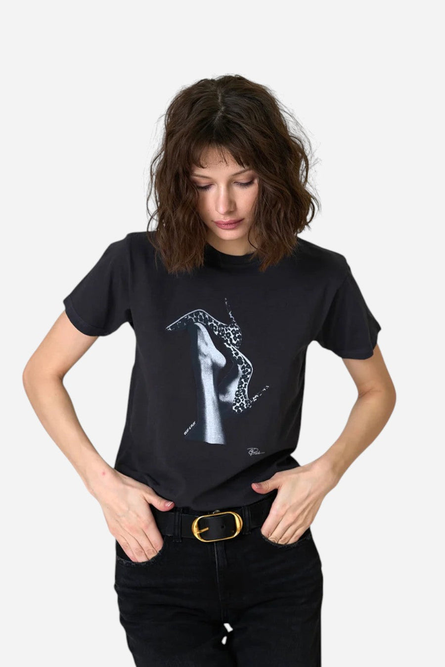 CPress Studio Rest & Play Mushie Tee in Worn Black – front view