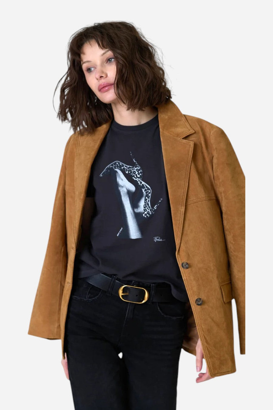 CPress Studio Rest & Play Mushie Tee in Worn Black – side view