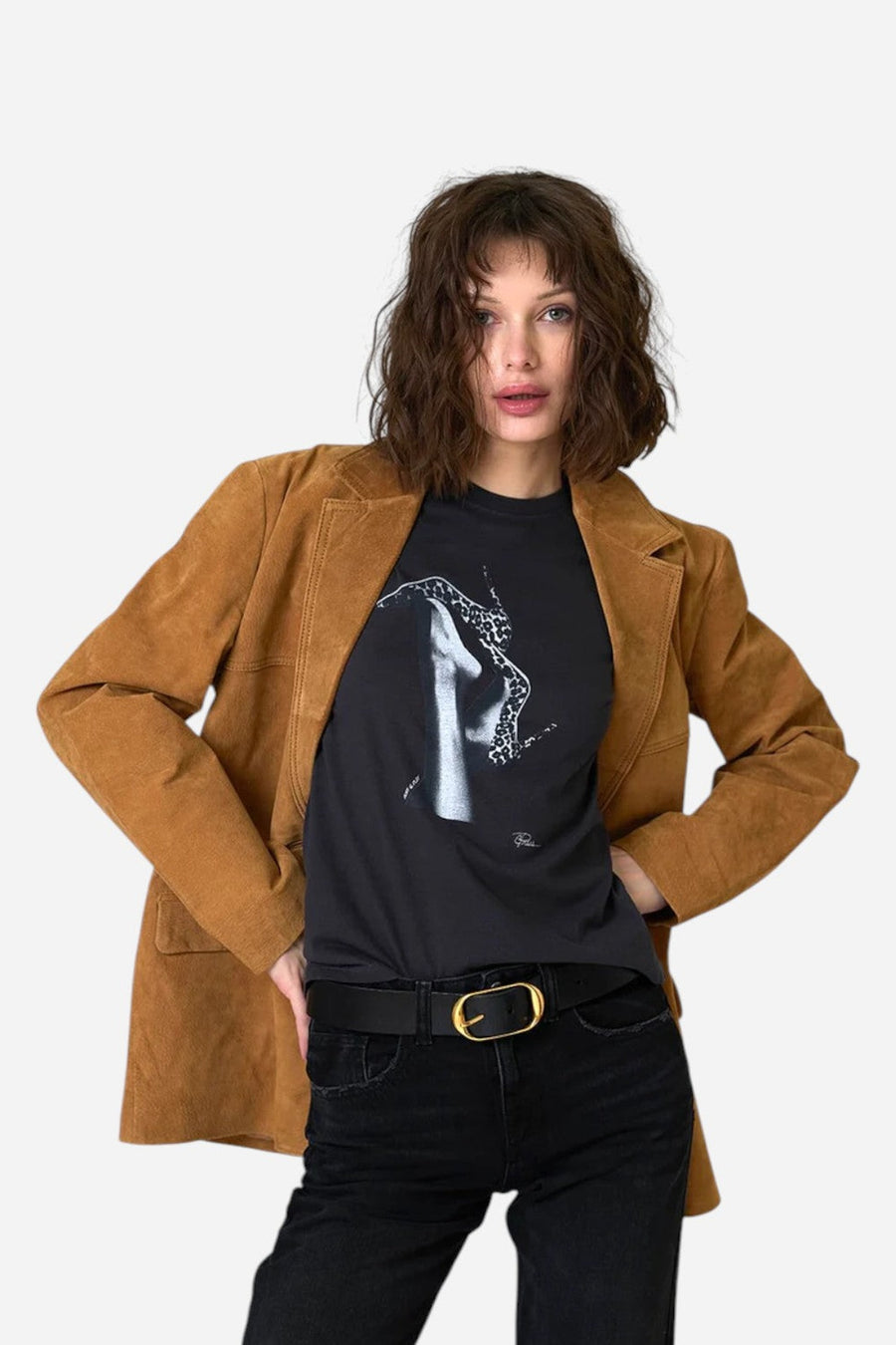CPress Studio Rest & Play Mushie Tee in Worn Black – side view