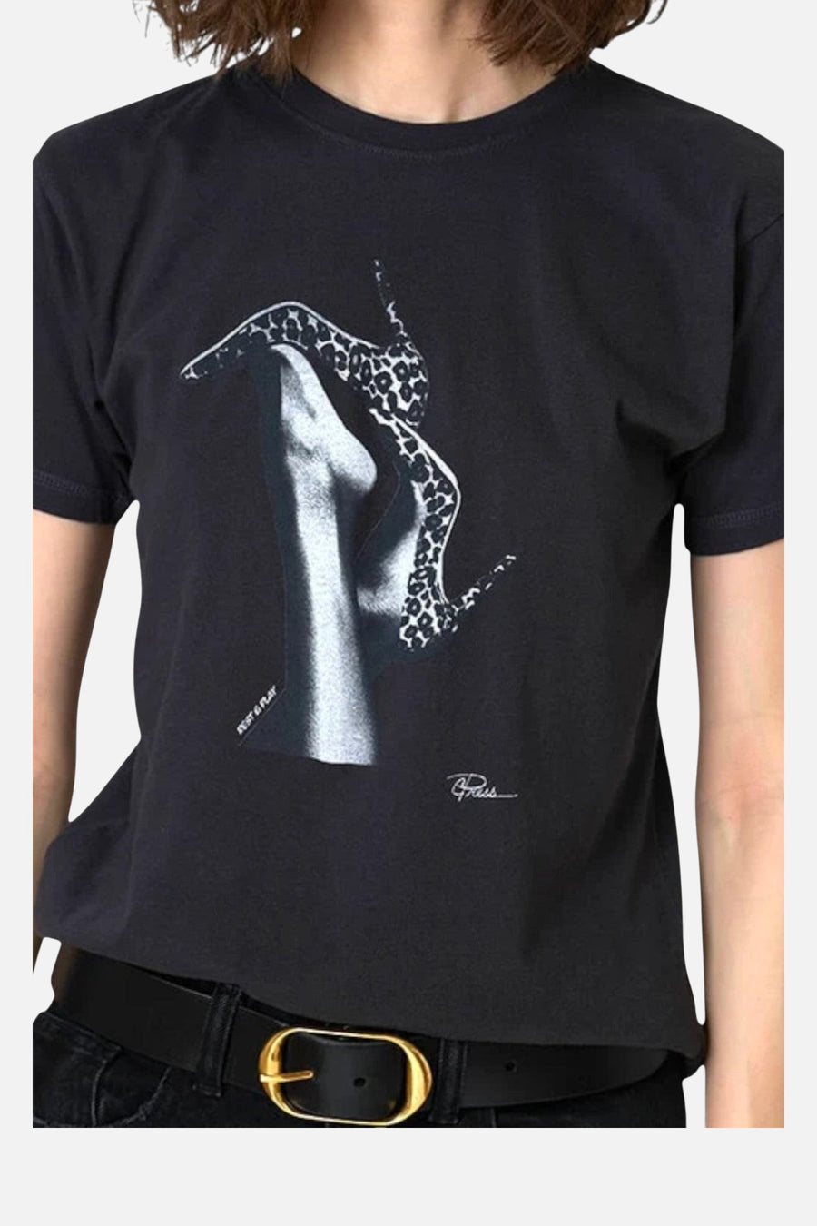 CPress Studio Rest & Play Mushie Tee in Worn Black – side view
