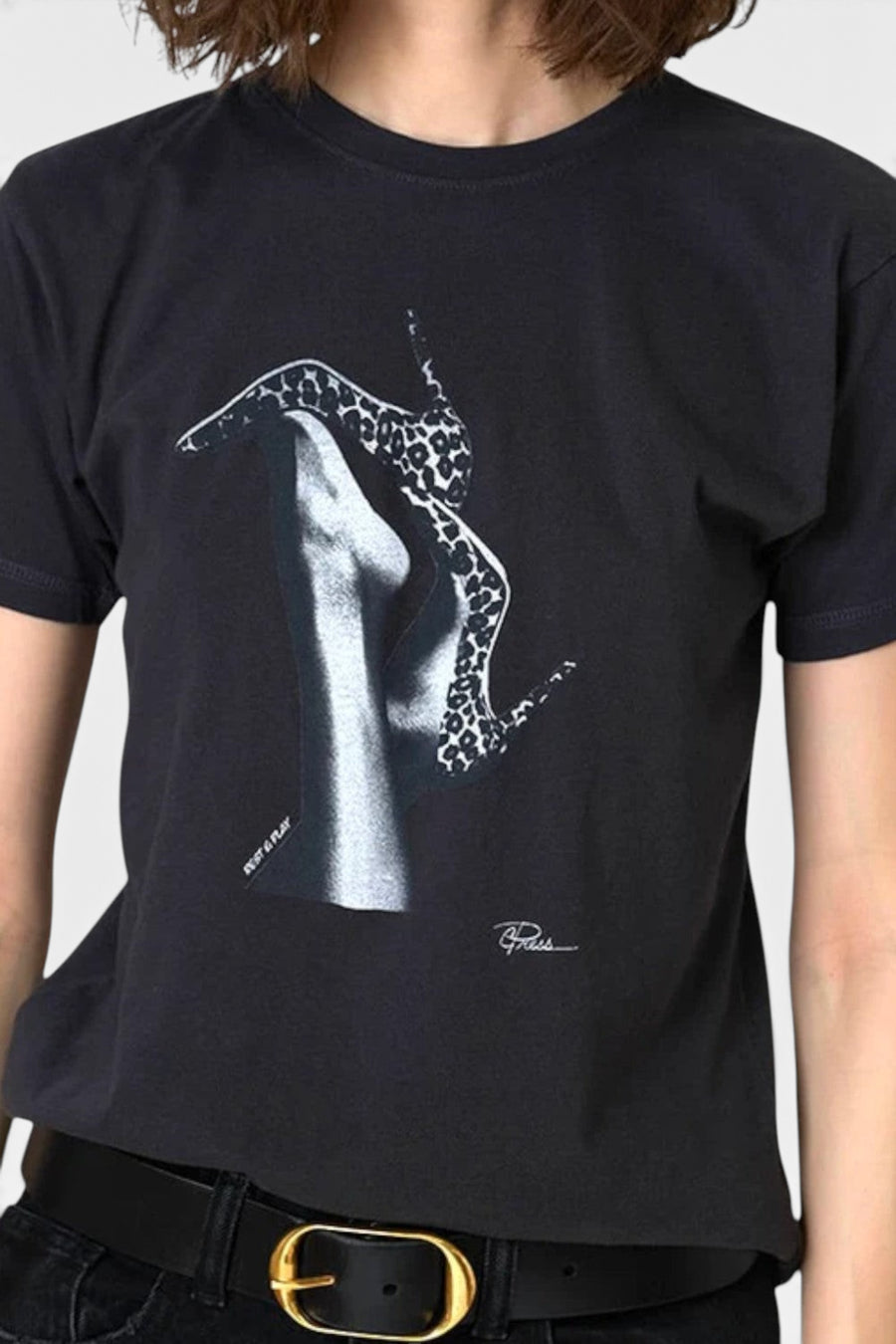 CPress Studio Rest & Play Mushie Tee in Worn Black – side view