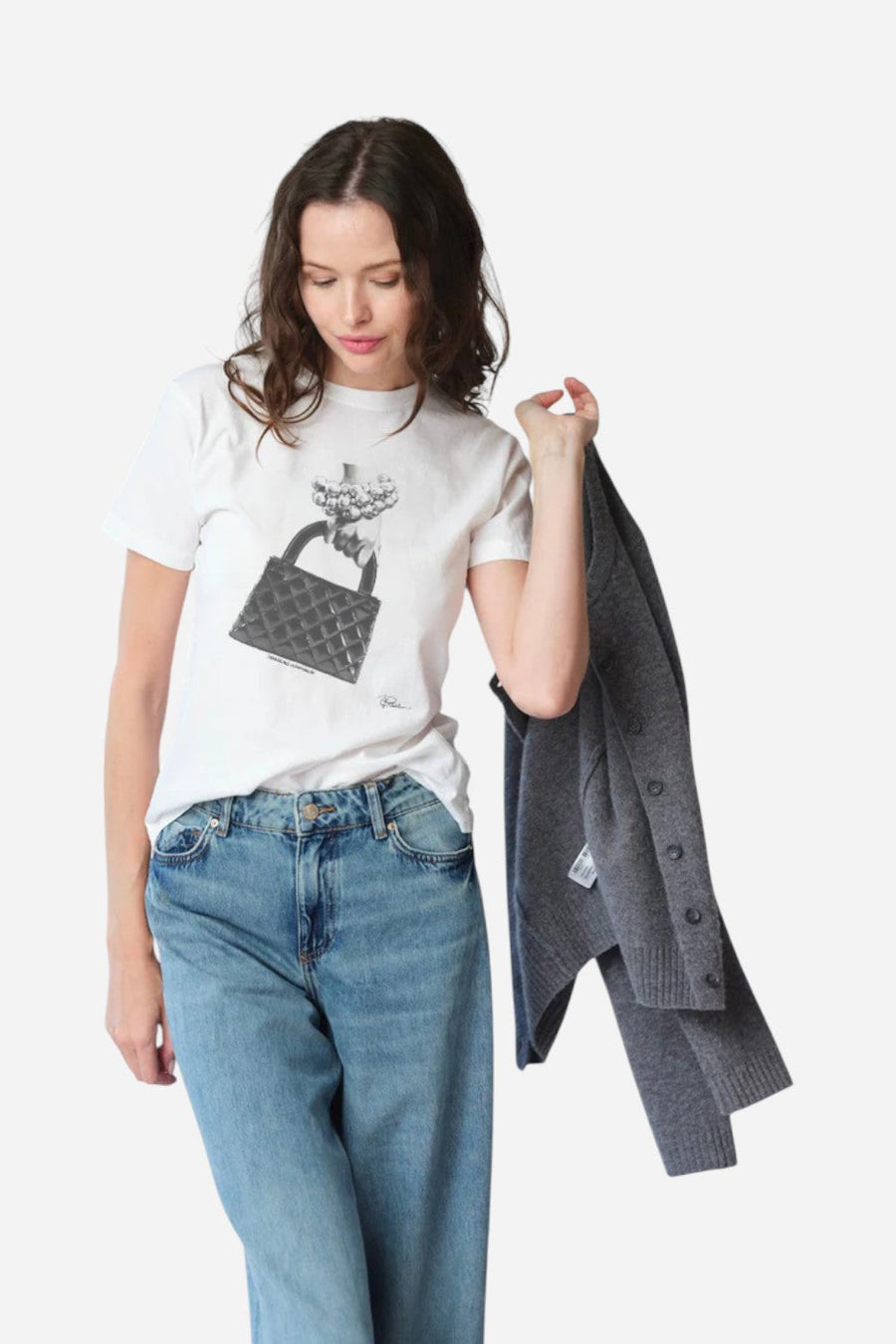CPress Studio Traveling Companion Mushie Tee in Worn White – side view