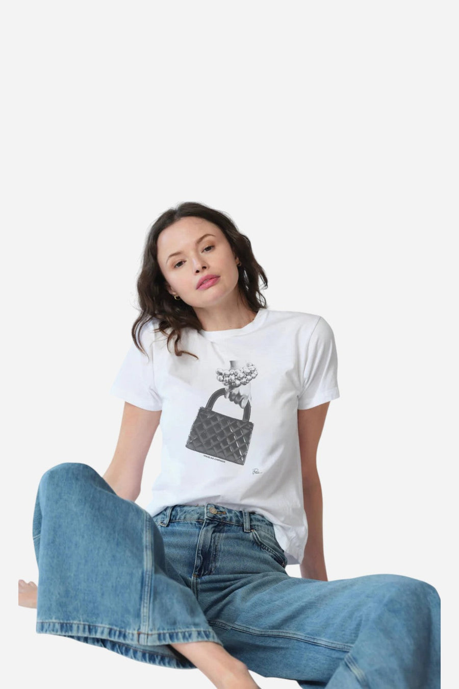CPress Studio Traveling Companion Mushie Tee in Worn White – side view