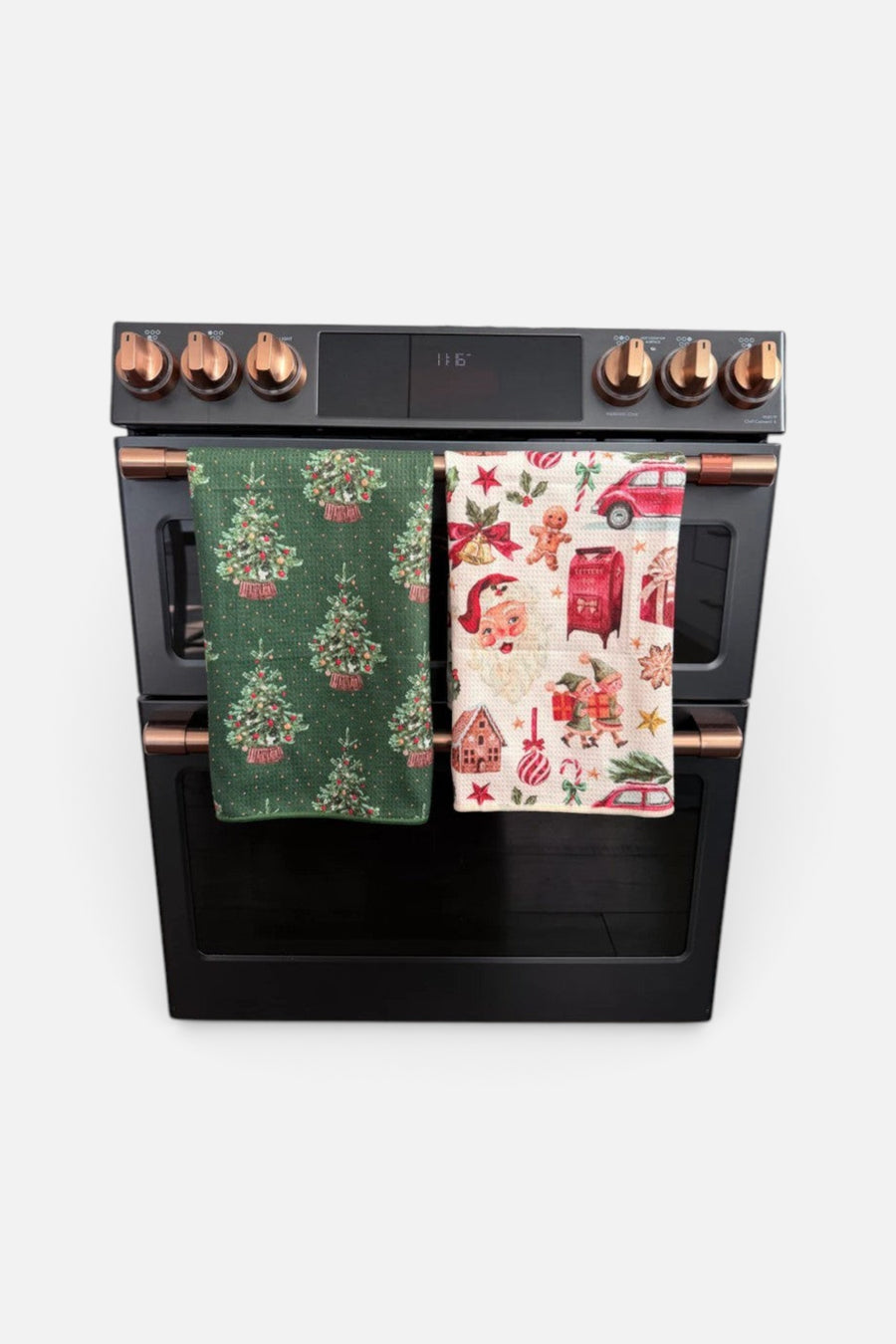 Crae Home Jolly Pines Christmas Lane Double-Sided Tea Towels, Set of 2 – back view