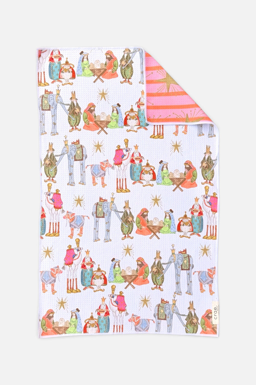 Crae Home Light of the World Reversible Hand Towel in White – front view