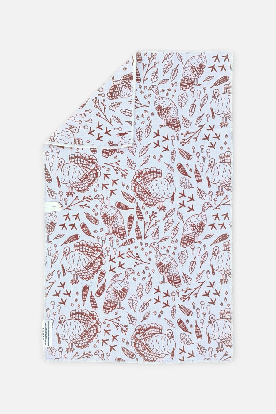 Crae Home Turkey Trot Double-Sided Hand Towel in Cream – back view