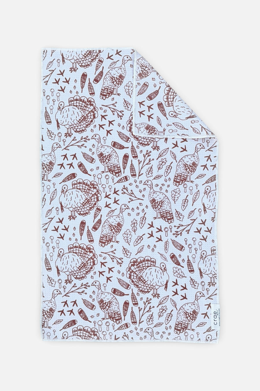 Crae Home Turkey Trot Double-Sided Hand Towel in Cream – front view