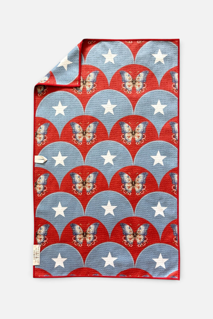 Crae Home Wings of Liberty Double-Sided Hand Towel in Red & Blue – side view