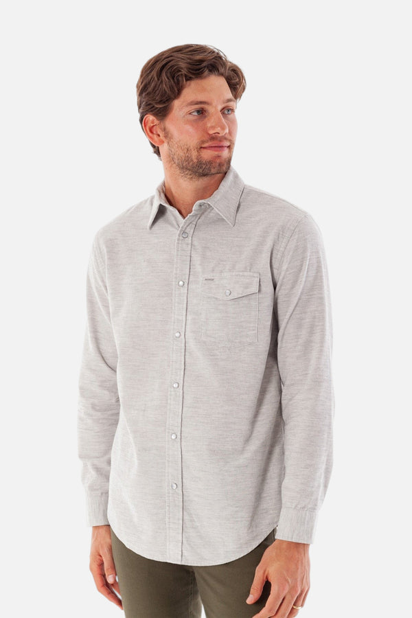 Criquet Corduroy Pearl Snap in Heather Gray