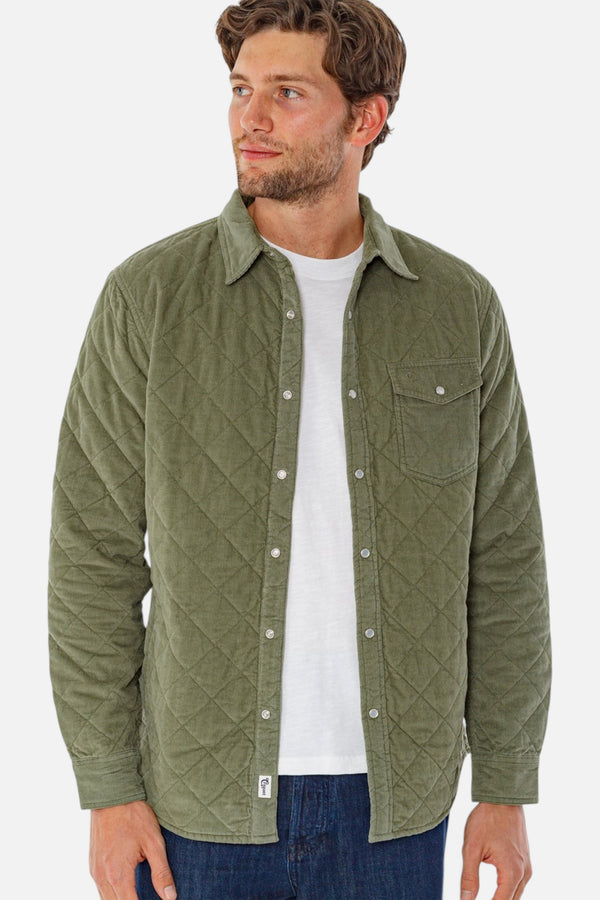 Criquet Corduroy Quilted Shacket in Willow