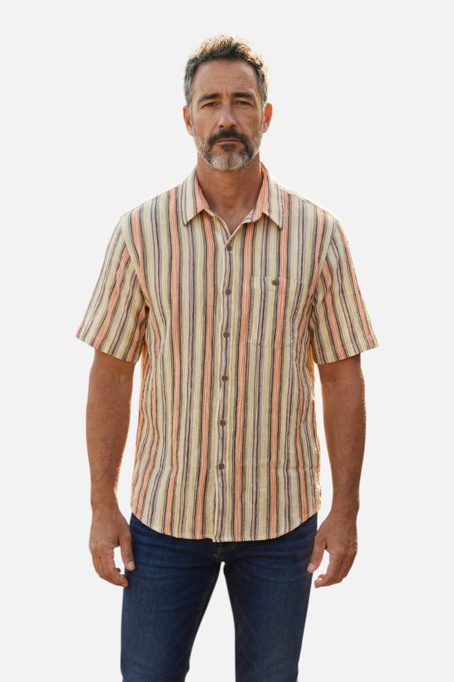 Criquet Men's The Beachcomber in Peach – on model
