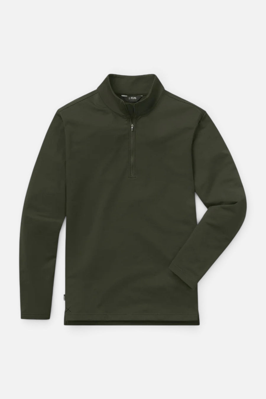 Cuts Clothing COZ Fleece Quarter Zip Sweater in Forest – front view