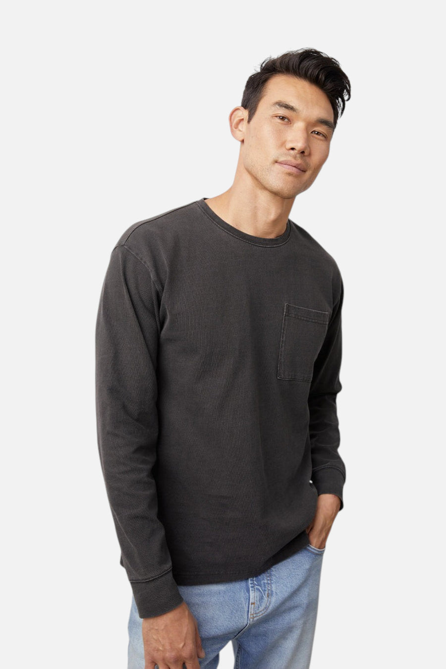 Cyd Long Sleeve T-Shirt in Washed Black – back view