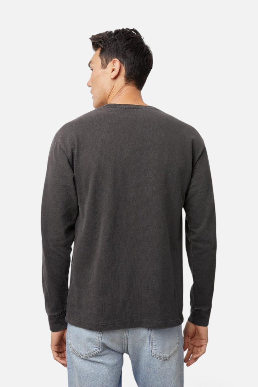 Cyd Long Sleeve T-Shirt in Washed Black – detail