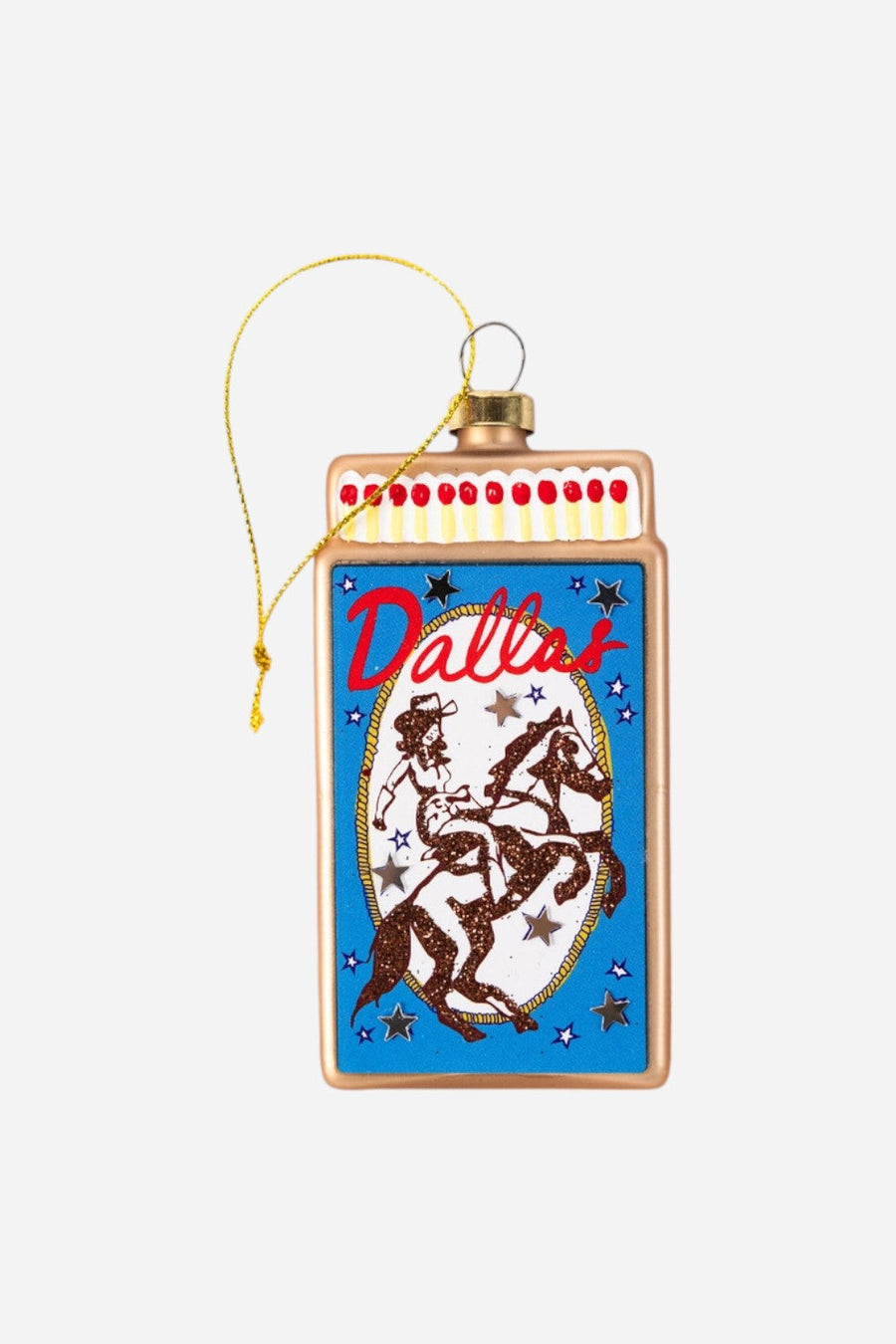 Dallas Matchbook Ornament – front view