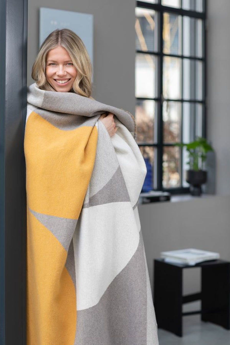 David Fussenegger Luca Throw in Modular Forms Mustard/Smoke – alternate
