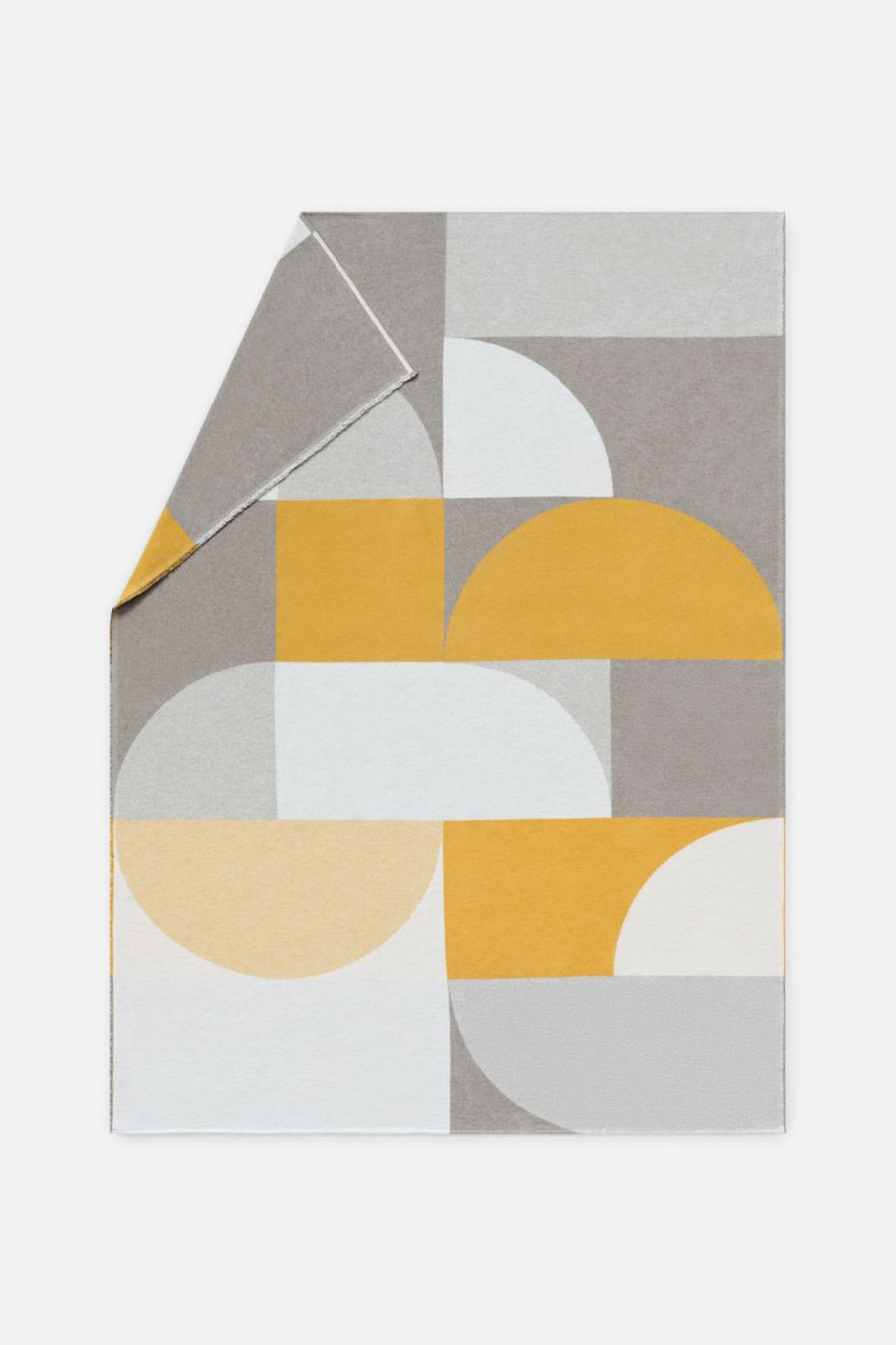 David Fussenegger Luca Throw in Modular Forms Mustard/Smoke – front view