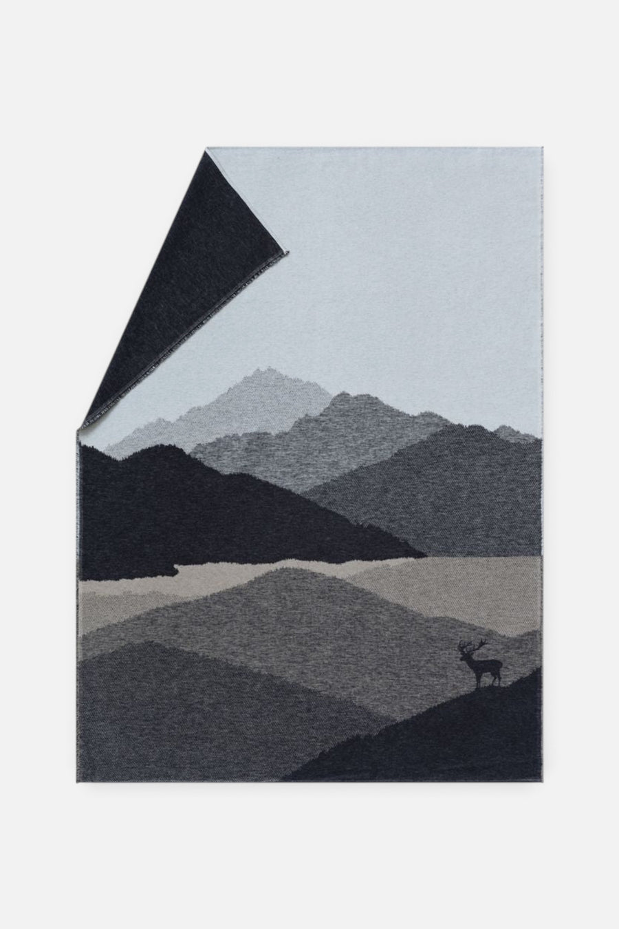 David Fussenegger Luca Throw in Mountain Silhouettes Anthracite – front view