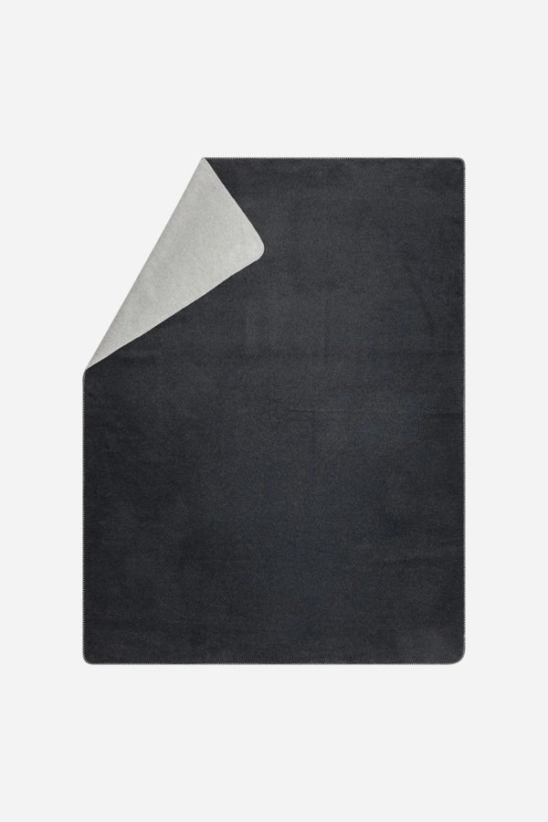 David Fussenegger Savona Fuzzy Throw/Doubleface in Solid Charcoal/Grey