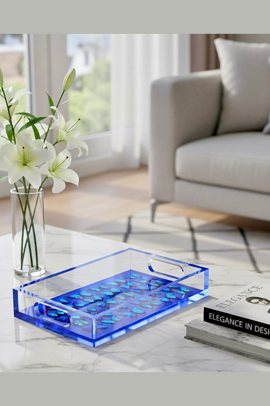 David Stesner Arthouse Cobalt Midnight Blues Large Acrylic Tray – alternate
