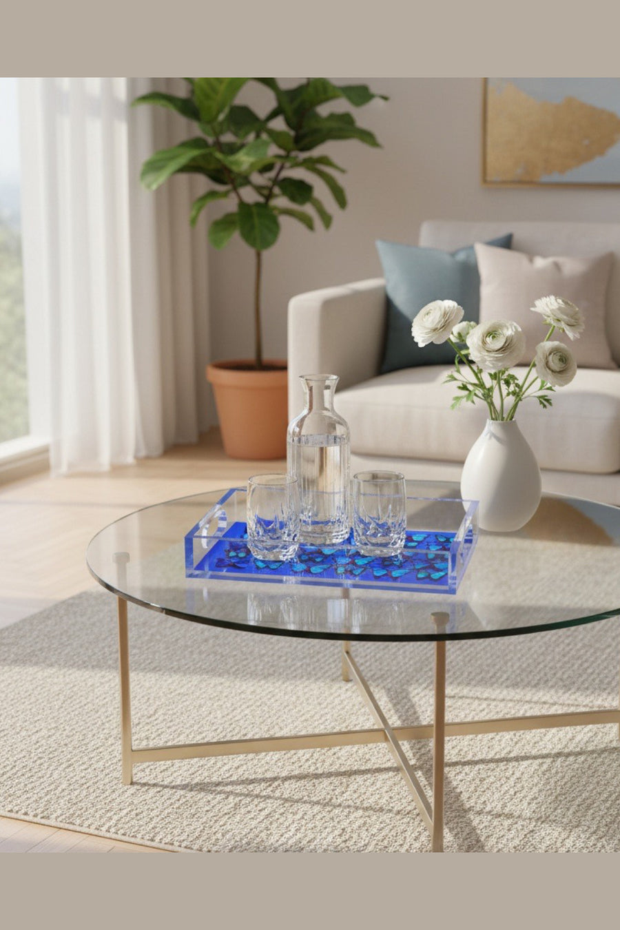 David Stesner Arthouse Cobalt Midnight Blues Large Acrylic Tray – alternate