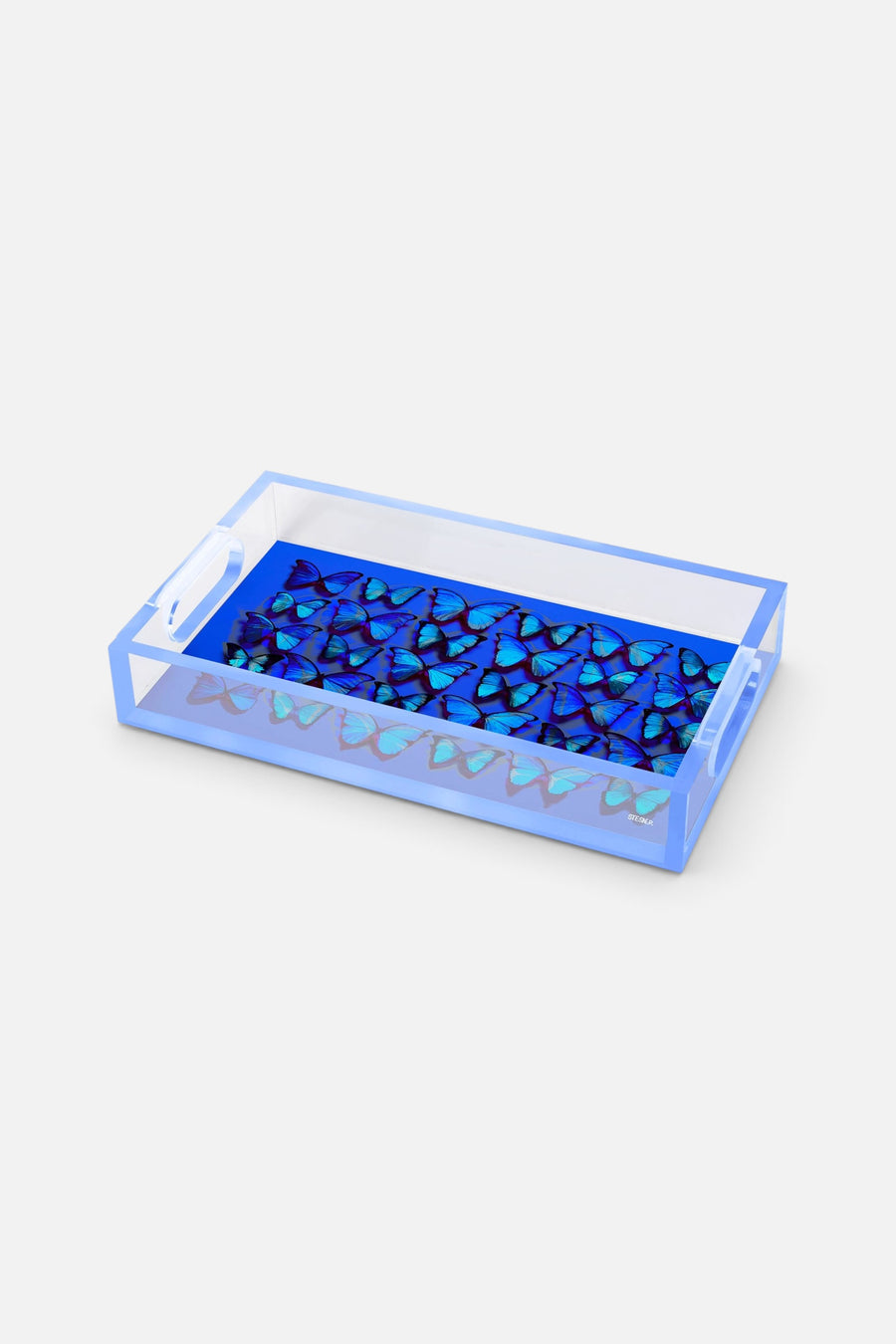 David Stesner Arthouse Cobalt Midnight Blues Large Acrylic Tray – flat lay