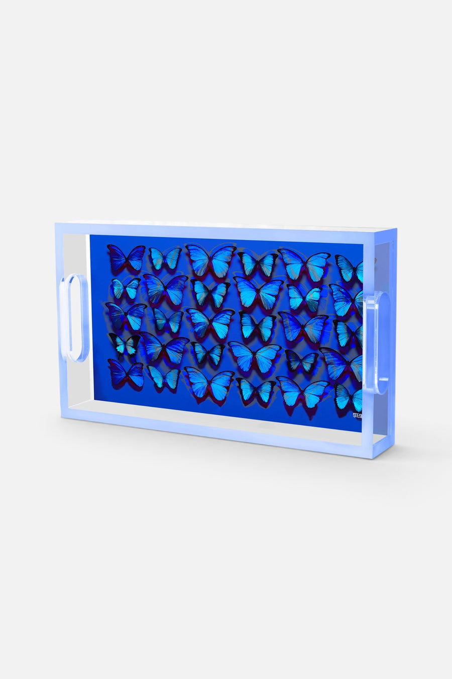 David Stesner Arthouse Cobalt Midnight Blues Large Acrylic Tray – side view