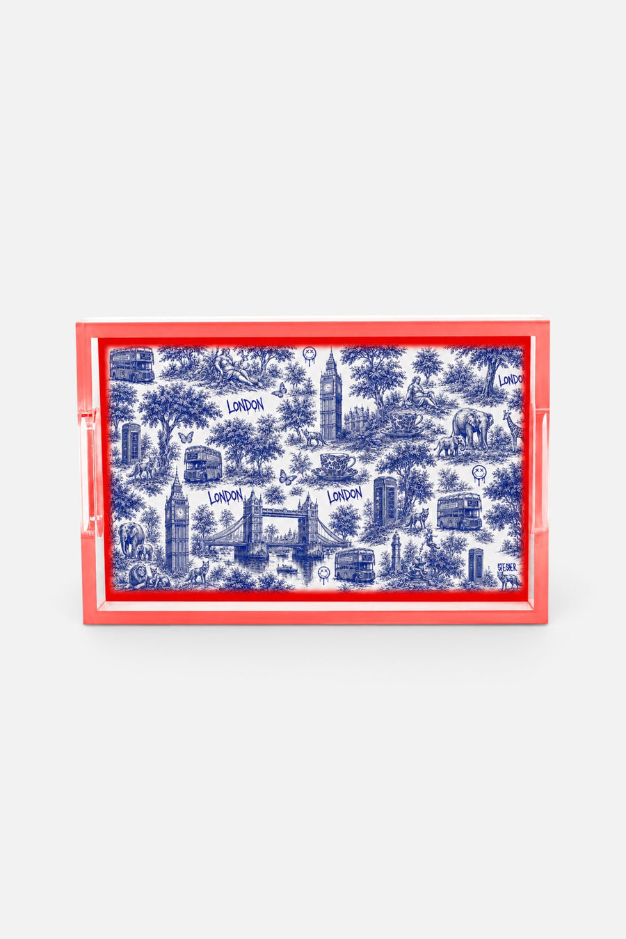 David Stesner Arthouse London Urban Pop Toile Small Acrylic Tray – front view