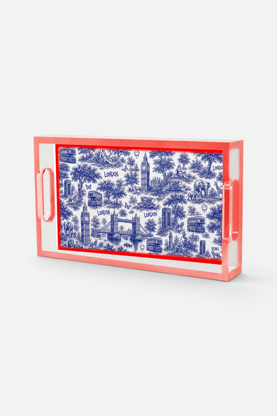 David Stesner Arthouse London Urban Pop Toile Small Acrylic Tray – side view