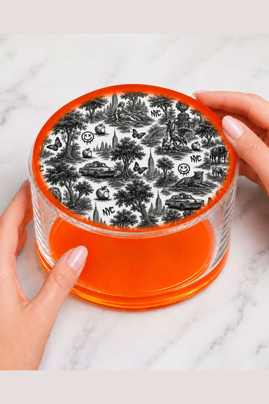 David Stesner Arthouse New York Urban Pop Toile Round Keepsake Box – alternate