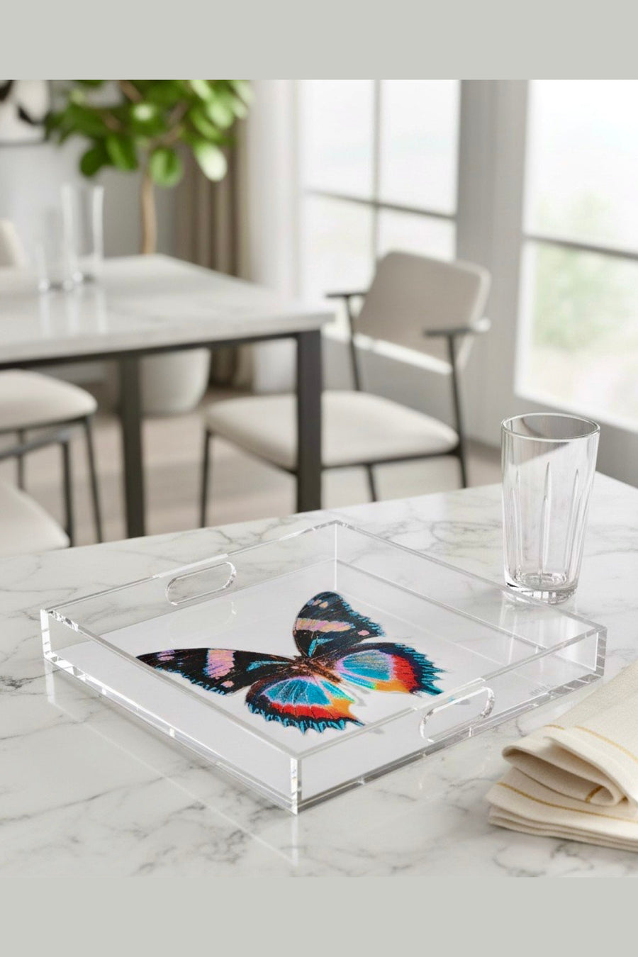 David Stesner Arthouse Pearl Papillon Square Acrylic Tray – alternate