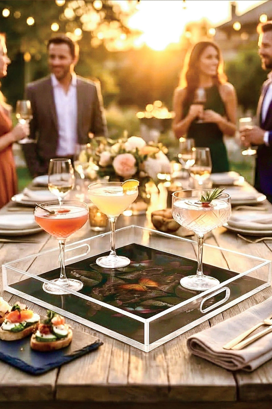 David Stesner Arthouse Troubled Minds Square Acrylic Tray – flat lay